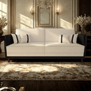 Ver imagem 1 de Sofá 3 Lugares Modular Filipi 2,12m Sala Recepção Clínica:corino Bege/corino Preto