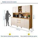 Ver imagem 3 de Armário para Cozinha Completa 8 Portas 3 Gavetas Ferrari Bege/Cinamomo/Off White