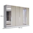 Ver imagem 4 de Guarda-roupa Casal Luxe 2,42 Metros 6 Portas 4 Gavetas com Espelho Branco/creme - Panorama Móveis