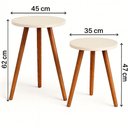Ver imagem 3 de Kit 2 Mesas Cora de Canto Redondas Pé Palito Mdf Off Mesa Lateral para Sala Quarto Escritório