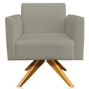 Ver imagem 6 de Poltrona Decorativa Isabella Base Giratória Madeira Suede Nude - Gran Belo