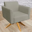 Ver imagem 2 de Poltrona Decorativa Isabella Base Giratória Madeira Suede Nude - Gran Belo