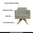 Ver imagem 4 de Poltrona Decorativa Isabella Base Giratória Madeira Suede Nude - Gran Belo