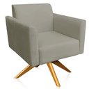 Ver imagem 1 de Poltrona Decorativa Isabella Base Giratória Madeira Suede Nude - Gran Belo