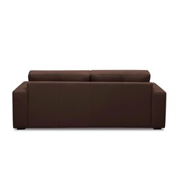 Sofá Decorativo Mendes 3 Lugares Sala de Estar 235cm Pés em Madeira Couro Marrom Chocolate G88 - - 2