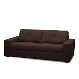 Sofá Decorativo Mendes 3 Lugares Sala de Estar 235cm Pés em Madeira Couro Marrom Chocolate G88 - - 3