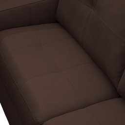 Sofá Decorativo Mendes 3 Lugares Sala de Estar 235cm Pés em Madeira Couro Marrom Chocolate G88 - - 4