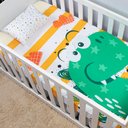 Ver imagem 1 de Jogo Lençol Berço Americano 2 Peças Infantil Estampado Fronha Menino Menina Dinossauro