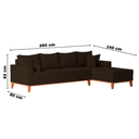 Ver imagem 6 de Sofá 4 Lugares Beny com Chaise Direito Corino Marrom