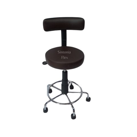 Cadeira Mocho Potogolo Estética C/ Regulagem de Altura a Gás Tatuador Manicure-base e Apoio de Pés C