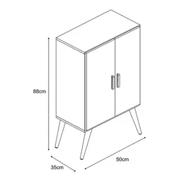 Armário Dispensa Cali Off White Móveis P/ Casa Organização - 4