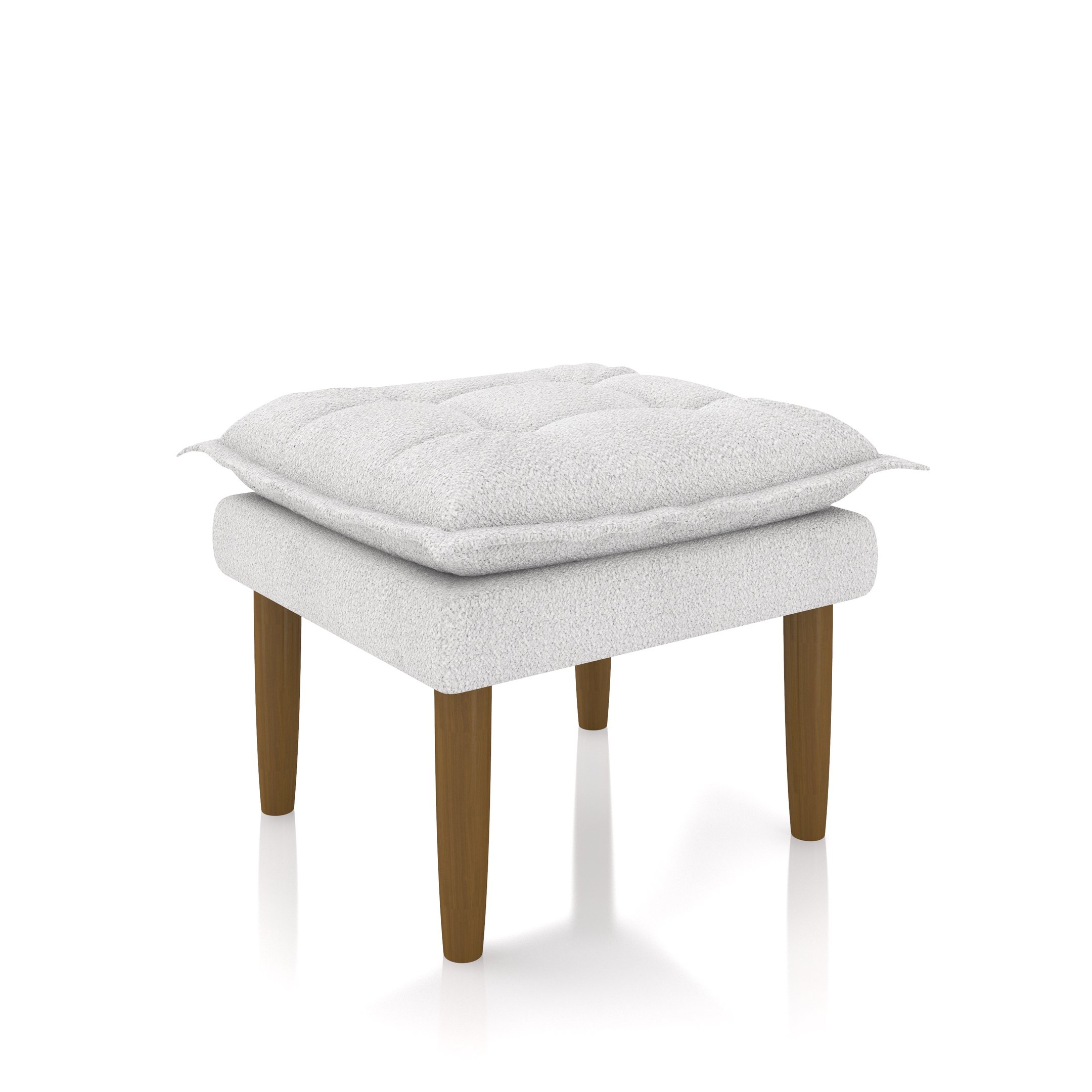 Poltrona Decorativa Amamentação Reforçada e Puff Luly Bouclê:off White - 8