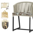 Ver imagem 4 de 4 Cadeiras de Jantar Área Noronha em Alumínio com Pintura Preta Corda Náutica E6 Trama Original