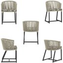 Ver imagem 5 de 4 Cadeiras de Jantar Área Noronha em Alumínio com Pintura Preta Corda Náutica E6 Trama Original