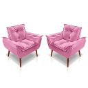 Ver imagem 1 de Kit 02 Poltrona Opala Decorativa Suede