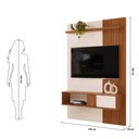 Ver imagem 2 de Painel para TV 50 Polegadas Ripado com 1 Porta e Nicho Cosmo 120cm Off White Freijó DJ Móveis