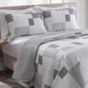 Ver imagem 2 de Colcha Patchwork Casal Dupla Face C/ Porta Travesseiro Lucca 1 Rozac