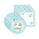 Ver imagem 1 de Kit Sousplat + Guardanapo Páscoa Balão/azul Coração - 6 Peças - com Base