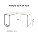 Ver imagem 4 de Mesa em L para Estudos e Home Office 120x90 cm - Branco