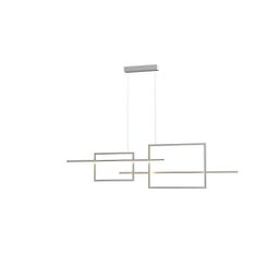 Pendente Moderno Luxo Slim Geométrico Led Integrado Retângulos 1,00m _ Prata - 1