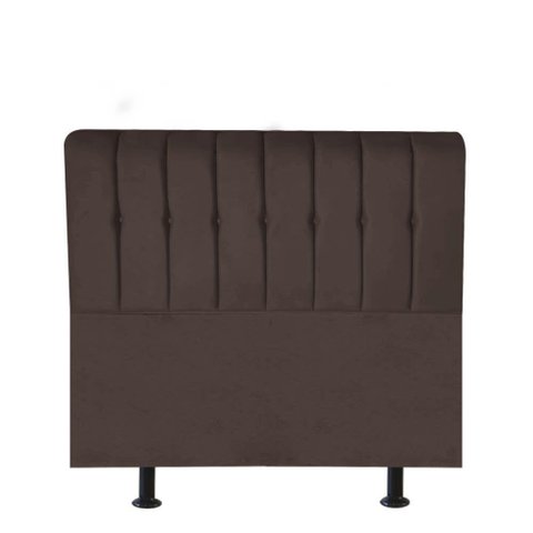 Cabeceira Estofada Kiara 100cm Solteiro Box Quarto Suede Marrom - Gat Magazine