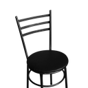 Ver imagem 3 de Jogo 4 Cadeiras para Cozinha Epoxi Craqueada Assento Estofado Preto