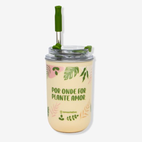 Copo Neo com Canudo Jardinagem – Zonacriativa Zona Criativa