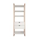 Ver imagem 3 de Closet Solteiro Estilo Industrial Loft 1 Módulo com Gaveta Branco Base Cobre