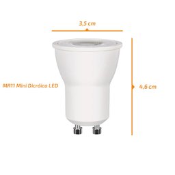 Lampada Mini Dicróica GU10 200 Lumens 6500k Branco Frio 3,5w Bivolt 36° CTB - 3