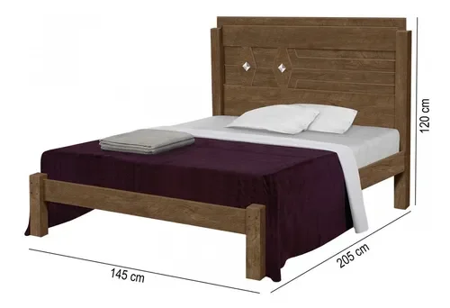 Cama Casal Extensível Livia 100% Mdf e Estrado 100% Madeira Carmolar Mocaccino - 2