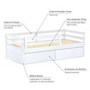 Ver imagem 3 de Cama Solteiro Dreams com Gavetas Grade de Proteção e Mini Escada/ Escorrega Madeira Maciça Branco