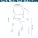 Ver imagem 6 de Kit 4 Cadeiras Empilhável Lia Bali Rivatti Polipropileno Preto Assento Encosto Simulando Rattan