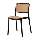 Ver imagem 2 de Kit 4 Cadeiras Empilhável Lia Bali Rivatti Polipropileno Preto Assento Encosto Simulando Rattan