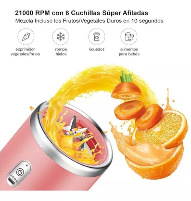 Ultra Espremedor Usb Mini Liquidificador Portátil 6 Lâminas - 7