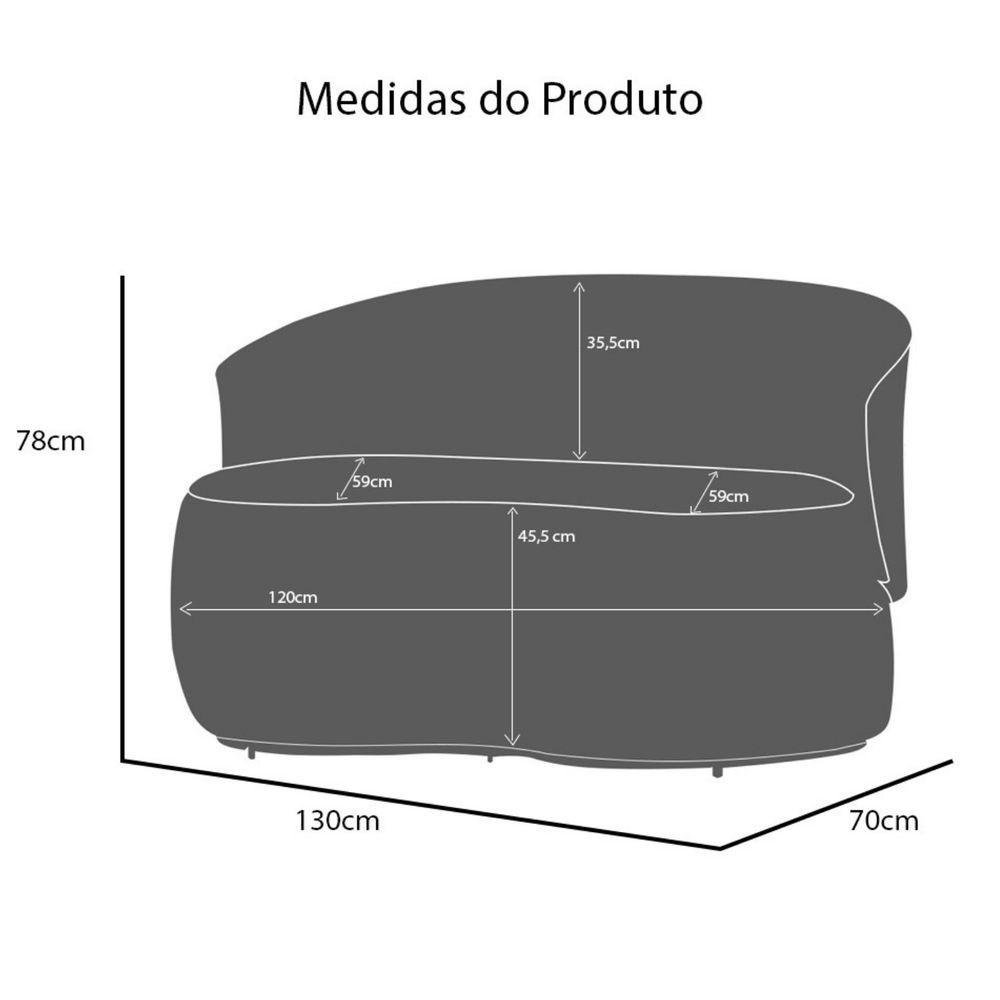 Namoradeira Poltrona 2 Lugares Bia Composê Veludo com Corino Cor:roxo - 3