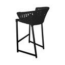 Ver imagem 4 de Kit 2 Banquetas Reis em Corda Náutica e Base em Alumínio Preta para Área Gourmet - Externa Preta