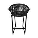 Ver imagem 3 de Kit 2 Banquetas Reis em Corda Náutica e Base em Alumínio Preta para Área Gourmet - Externa Preta