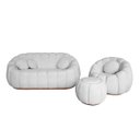 Ver imagem 5 de Kit Namoradeira Mais Poltrona e Puff Concha Fixo Boucle - Estopar