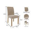 Ver imagem 4 de Conjunto: Mesa Sala Jantar Carol c/ Tampo Madeirado c/ Vidro 130cm + 4 Cadeiras Juliana Nature/Off