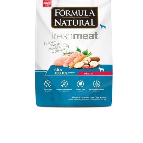 Ração Fórmula Natural Fresh Meat Adultos Porte Médio 12 Kg