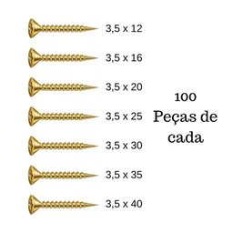 Kit de 700 Parafusos Chipboard com Espessura de 3,5mm em Diversos Comprimentos - Ciser - 3