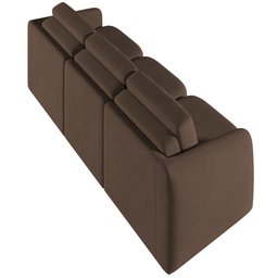 Sofá Cama para Sala de Estar 3 Lugares 306cm Montserrat K01 Veludo Marrom - Lyam Decor - 8