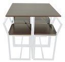 Ver imagem 1 de Mesa Prime 4 Cadeiras Quadrada BF Decor Prime Compacta Branco/Tabaco Linheiro