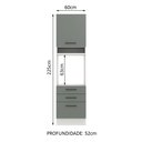 Ver imagem 3 de Torre Quente Armário de Cozinha 60 cm 1 Porta 3 Gavetas Branco/Cinza Agata Madesa
