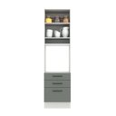 Ver imagem 4 de Torre Quente Armário de Cozinha 60 cm 1 Porta 3 Gavetas Branco/Cinza Agata Madesa