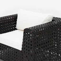 Conjunto de Sofá Completo de Varanda Modelo Fúcsia Preto - Preto / Branco - 2