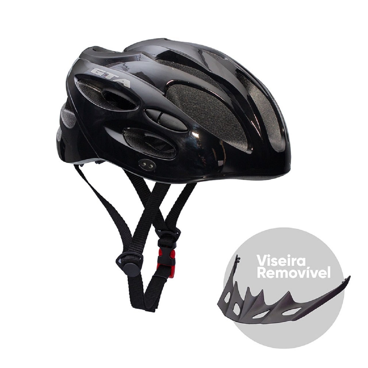 Capacete Ciclismo Mtb 20 Entradas De Ar Com Led Preto Gta:Preto/M 54-58Cm - 2