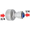 Adpatador Filtro Conector Reto Fêmea 3/4 Bspt X 1/4 - Cn033 Planeta Água - 1