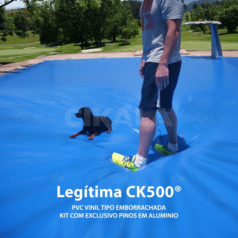 Capa de Segurança para Piscina 3,5x3m CK500 Micras c/ Ilhós de PVC + Kit Instalação CIKALA - 3