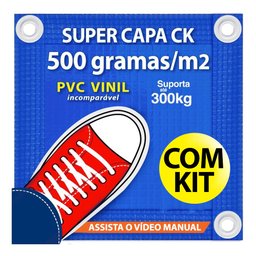 Capa de Segurança para Piscina 3,5x3m CK500 Micras c/ Ilhós de PVC + Kit Instalação CIKALA - 2